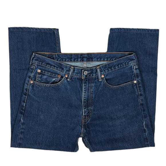 MEN'S LEVI'S 505 REGULAR FIT DARK WASH JEANS (36 X 29) - Picture 6 of 12